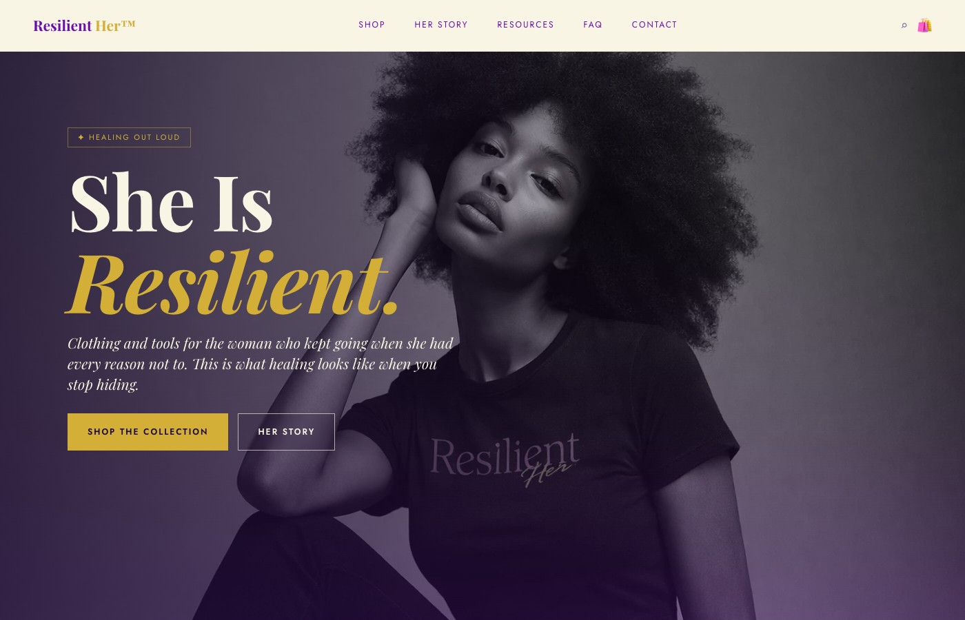 Resilient Her — brand system and digital experience